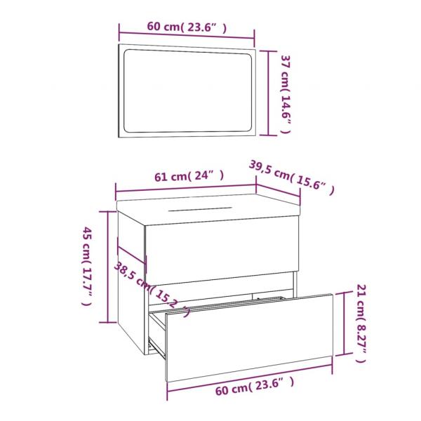 Badmöbel-Set Räuchereiche Holzwerkstoff