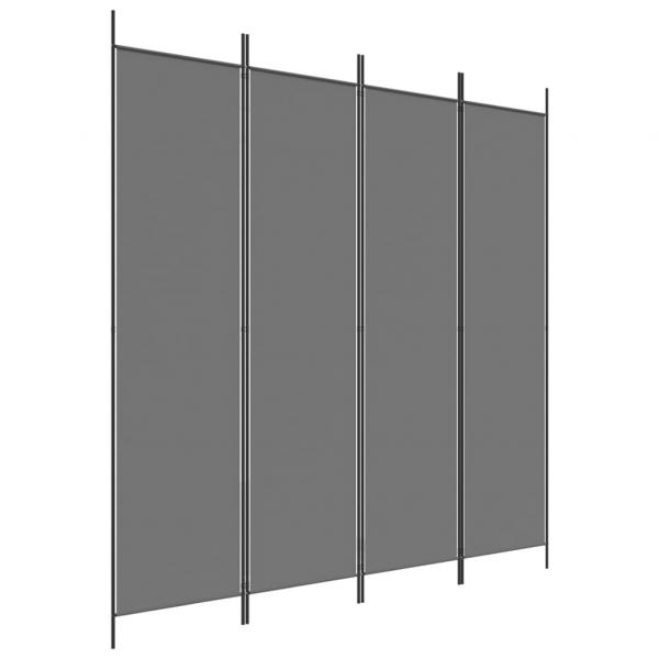 4-tlg. Paravent Anthrazit 200x200 cm Stoff