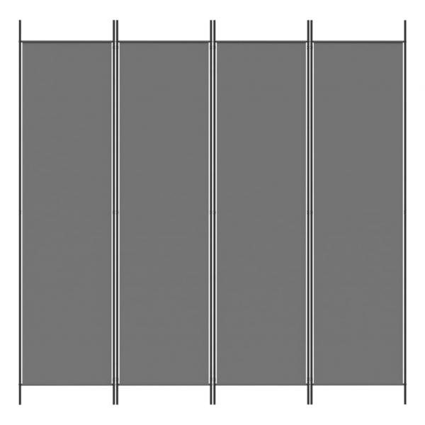 4-tlg. Paravent Anthrazit 200x200 cm Stoff