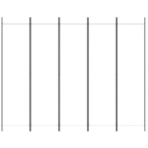 5-tlg. Paravent Weiß 250x200 cm Stoff