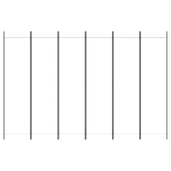 6-tlg. Paravent Weiß 300x200 cm Stoff