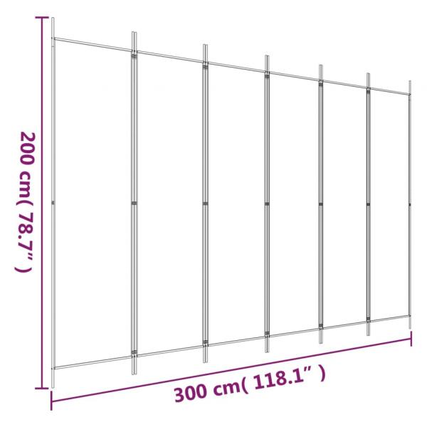 6-tlg. Paravent Anthrazit 300x200 cm Stoff