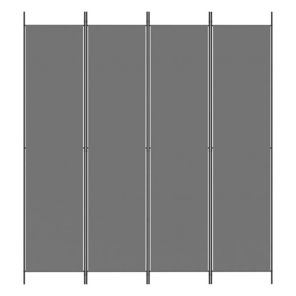  4-tlg. Paravent Anthrazit 200x220 cm Stoff