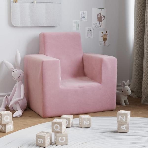 ARDEBO.de - Kindersofa Rosa Weich Plüsch