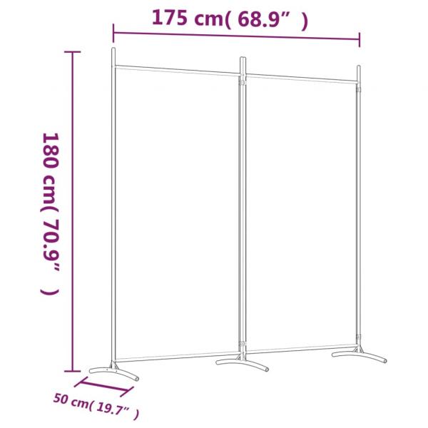  2-tlg. Paravent Weiß 175x180 cm Stoff