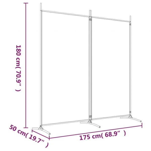 2-tlg. Paravent Schwarz 175x180 cm Stoff