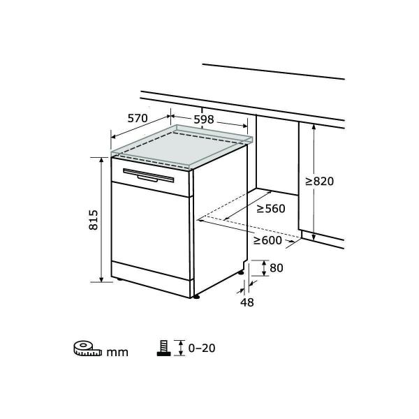 Exquisit GSP9614-030B Standgeschirrspüler, 60 cm breit, 14 Maßgedecke, 6 Programme, EcoProgramm, Auto Door Open, LED Display, inox