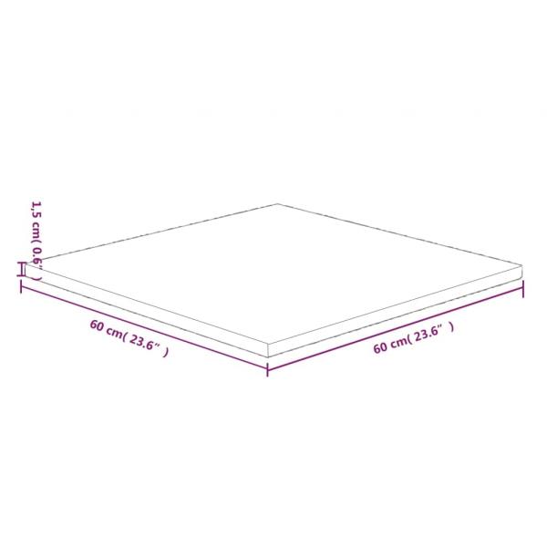 Tischplatte Quadratisch 60x60x1,5 cm Eichenholz Unbehandelt