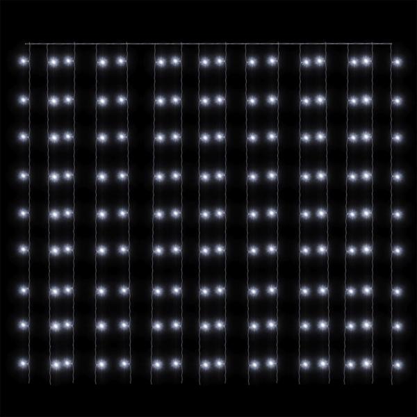 LED-Lichtervorhang 3x3 m 300 LED Kaltweiß 8 Funktionen