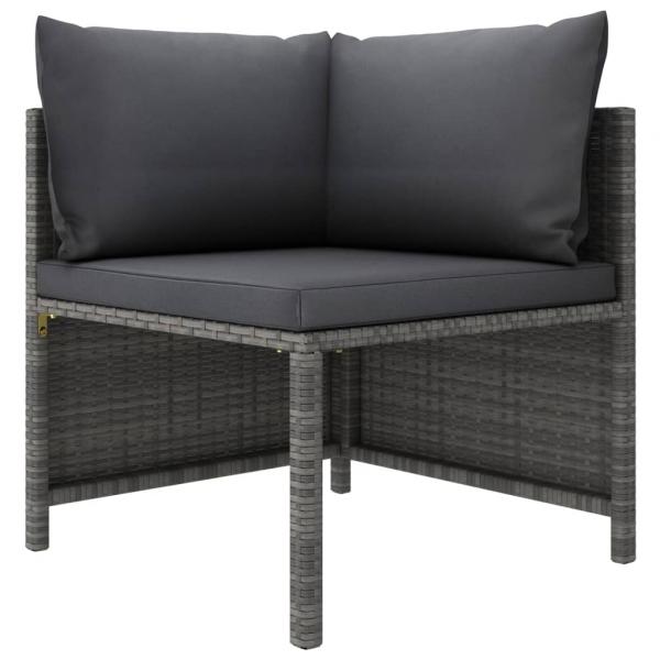 ARDEBO.de - Modulares Ecksofa mit Kissen Grau Poly Rattan