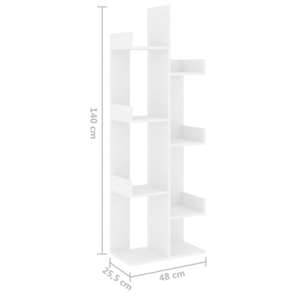 vBücherregal Weiß 48x25,5x140 cm Holzwerkstoff