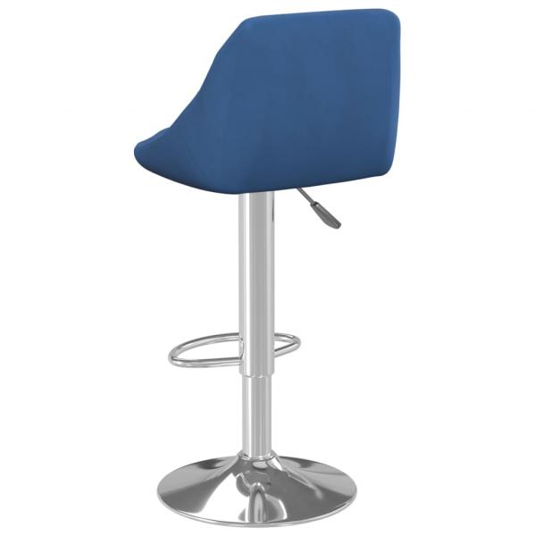 Barhocker 2 Stk. Blau Samt