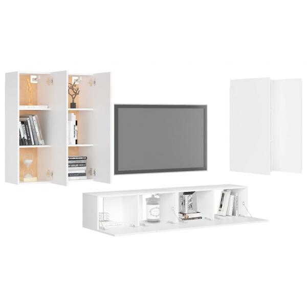 6-tlg. TV-Schrank-Set Weiß Holzwerkstoff