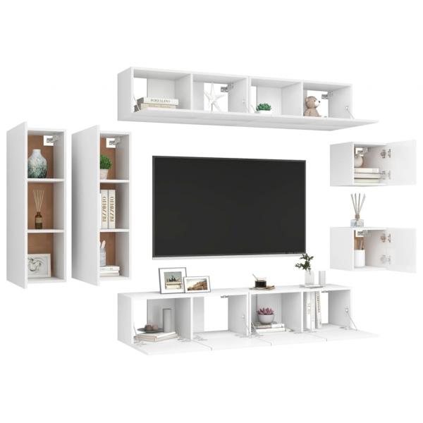 8-tlg. TV-Schrank-Set Weiß Holzwerkstoff