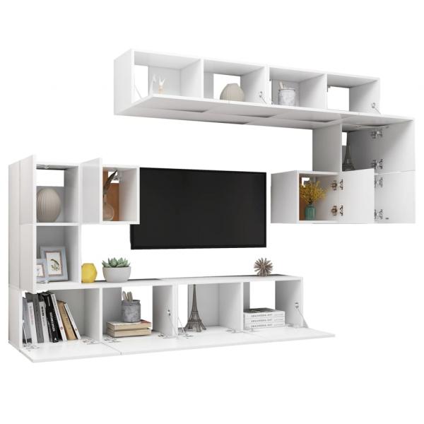 8-tlg. TV-Schrank-Set Weiß Holzwerkstoff