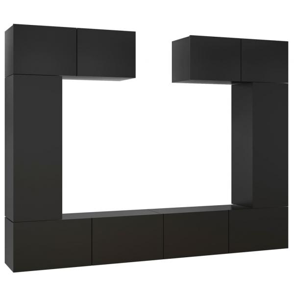 6-tlg. TV-Schrank-Set Schwarz Holzwerkstoff