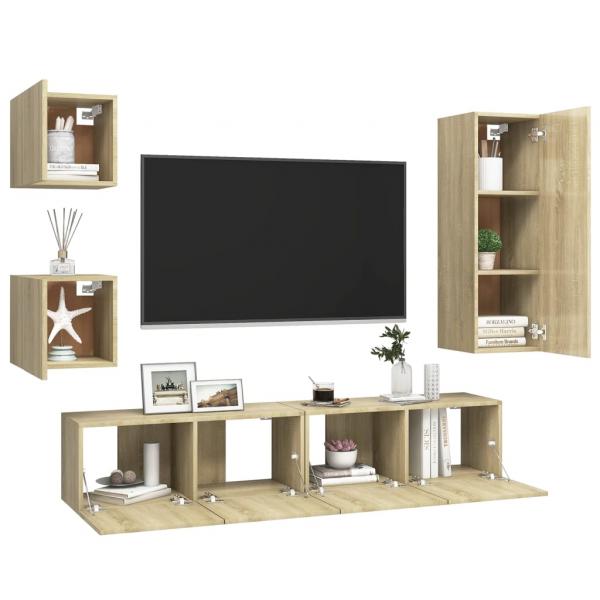 5-tlg. TV-Schrank-Sets Sonoma-Eiche Holzwerkstoff