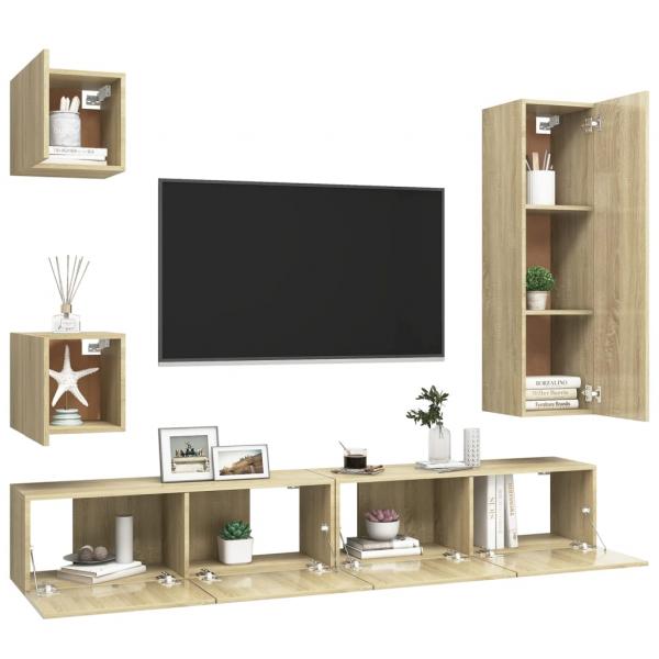 5-tlg. TV-Schrank-Set Sonoma-Eiche Holzwerkstoff