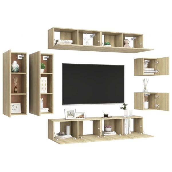 8-tlg. TV-Schrank-Set Sonoma-Eiche Holzwerkstoff