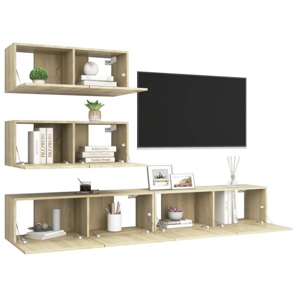 4-tlg. TV-Schrank-Set Sonoma-Eiche Holzwerkstoff