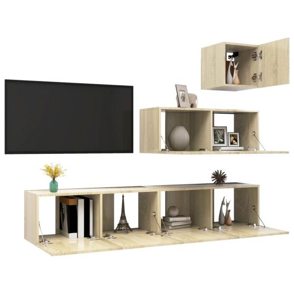 4-tlg. TV-Schrank-Set Sonoma-Eiche Holzwerkstoff