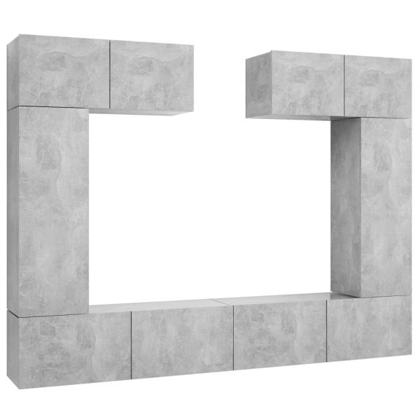 6-tlg. TV-Schrank-Set Betongrau Holzwerkstoff