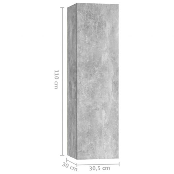 7-tlg. TV-Schrank-Set Betongrau Holzwerkstoff