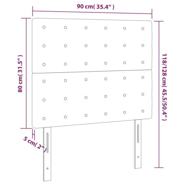 Kopfteile 2 Stk. Hellgrau 90x5x78/88 cm Stoff