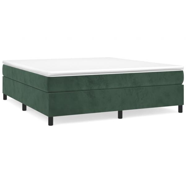 Boxspringbett Dunkelgrün 160x200 cm Samt