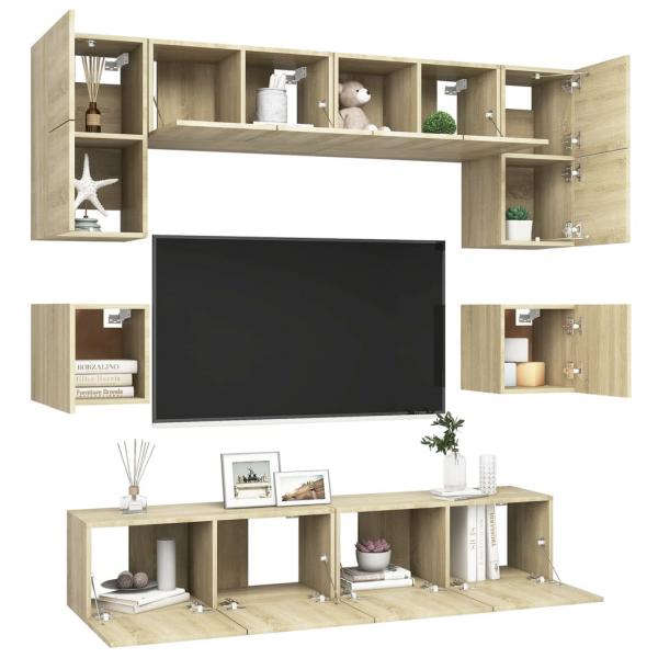 8-tlg. TV-Schrank-Set Sonoma-Eiche Holzwerkstoff