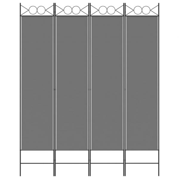4-tlg. Paravent Anthrazit 160x200 cm Stoff