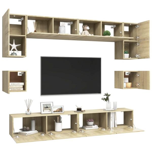 8-tlg. TV-Schrank-Set Sonoma-Eiche Holzwerkstoff