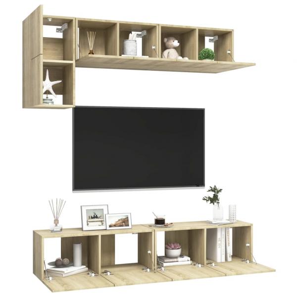 5-tlg. TV-Schrank-Set Sonoma-Eiche Holzwerkstoff