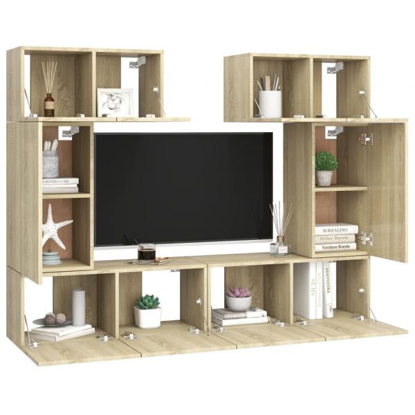 6-tlg. TV-Schrank-Set Sonoma-Eiche Holzwerkstoff