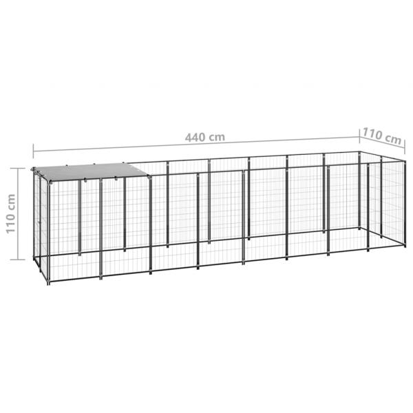 Hundezwinger Schwarz 4,84 m² Stahl  