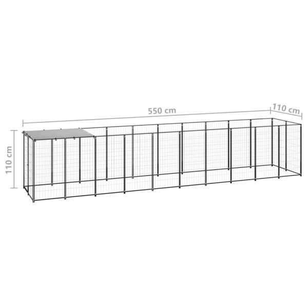 Hundezwinger Schwarz 6,05 m² Stahl   