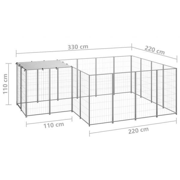 Hundezwinger Silbern 6,05 m² Stahl  