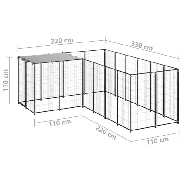 Hundezwinger Schwarz 4,84 m² Stahl  