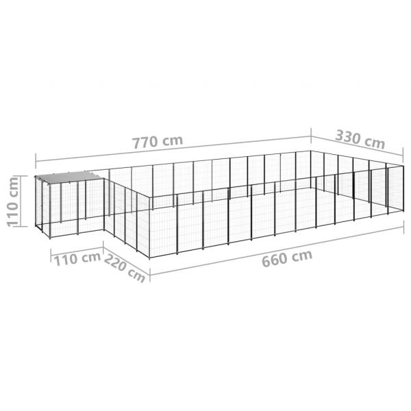 Hundezwinger Schwarz 22,99 m² Stahl  