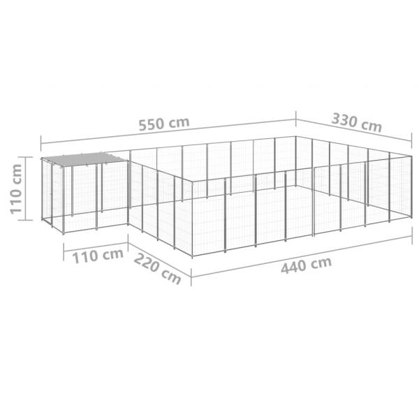 Hundezwinger Silbern 15,73 m² Stahl  