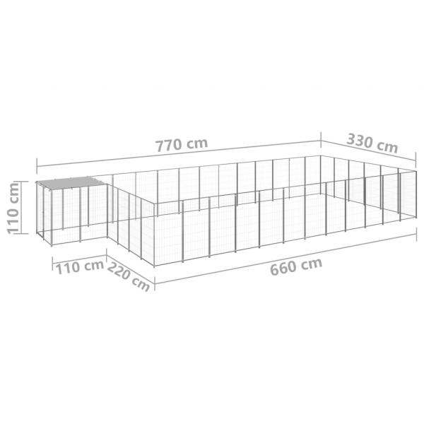 Hundezwinger Silbern 22,99 m² Stahl  