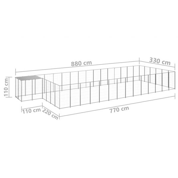 Hundezwinger Silbern 26,62 m² Stahl  