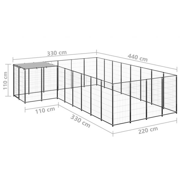 Hundezwinger Schwarz 10,89 m² Stahl  