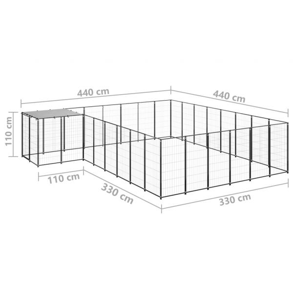 Hundezwinger Schwarz 15,73 m² Stahl  