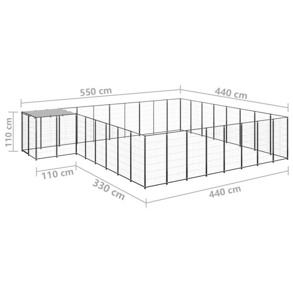 Hundezwinger Schwarz 20,57 m² Stahl  