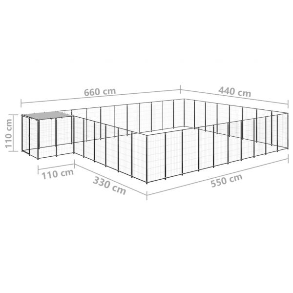 Hundezwinger Schwarz 25,41 m² Stahl  