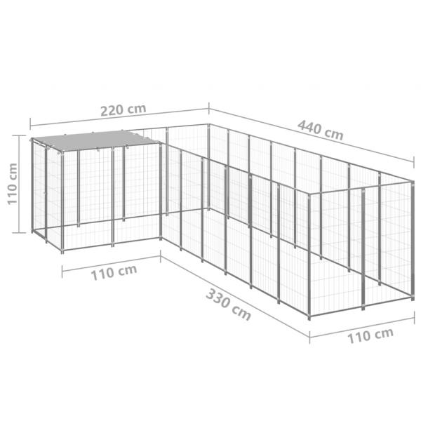 Hundezwinger Silbern 6,05 m² Stahl  