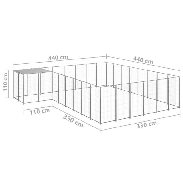 Hundezwinger Silbern 15,73 m² Stahl  