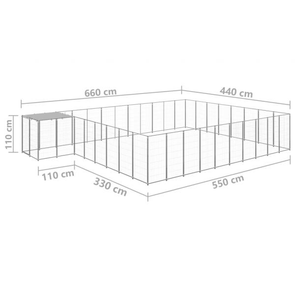 Hundezwinger Silbern 25,41 m² Stahl  