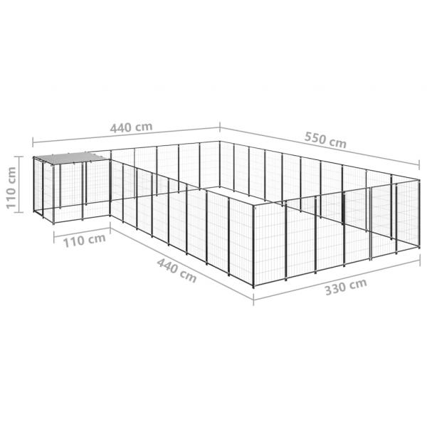 Hundezwinger Schwarz 19,36 m² Stahl  